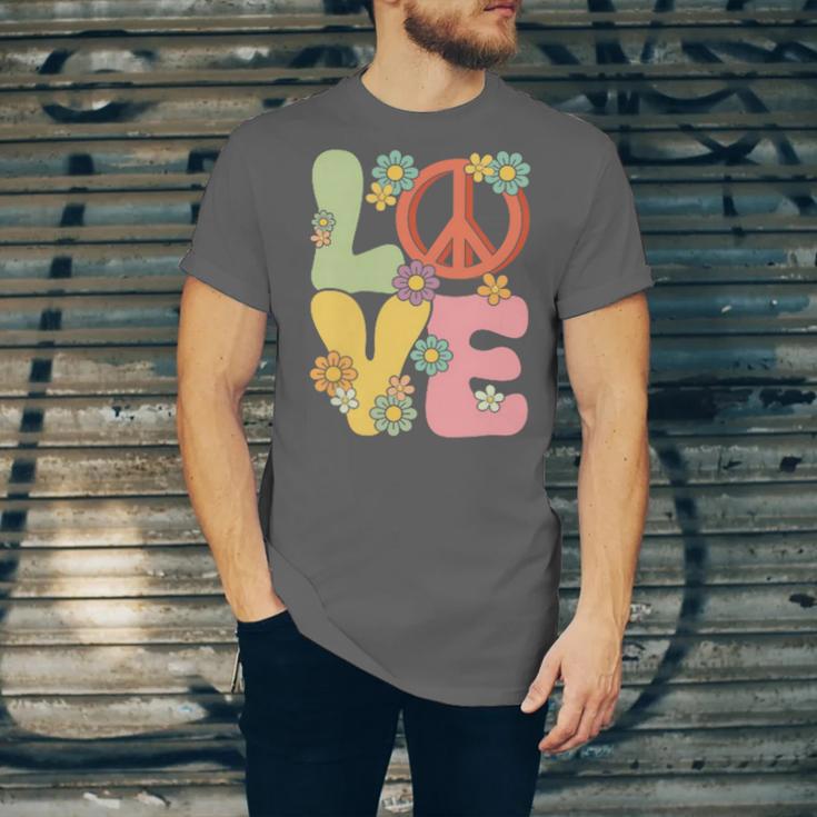 Peace Sign Love Groovy Vibes Costume Nostalgia 1980s Fashion Unisex Jersey T-Shirt