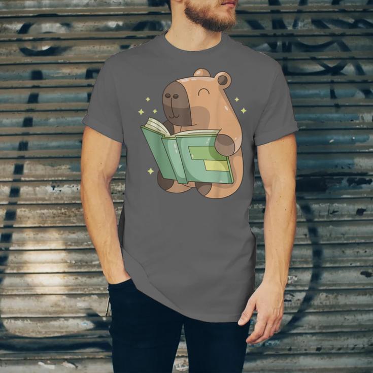 Pet Capybara Is Reading Library Capy Word Book Day Teacher Men Women Kids Unisex Jersey T-Shirt