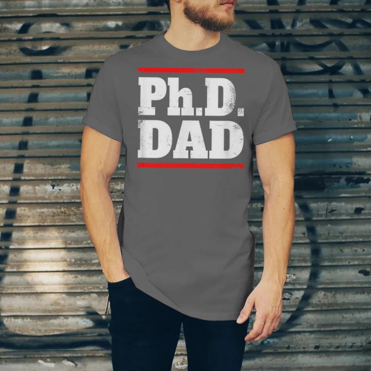 PHD DAD Shirt Doctorate Graduation Fathers Day Unisex Jersey T-Shirt