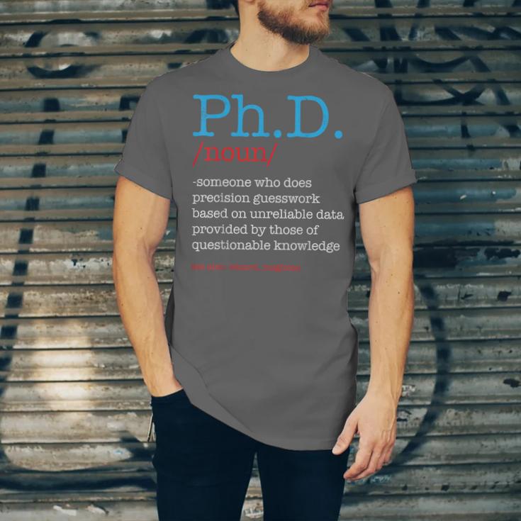 PhD PHD Student Definition Sarcastic Graduation Unisex Jersey T-Shirt