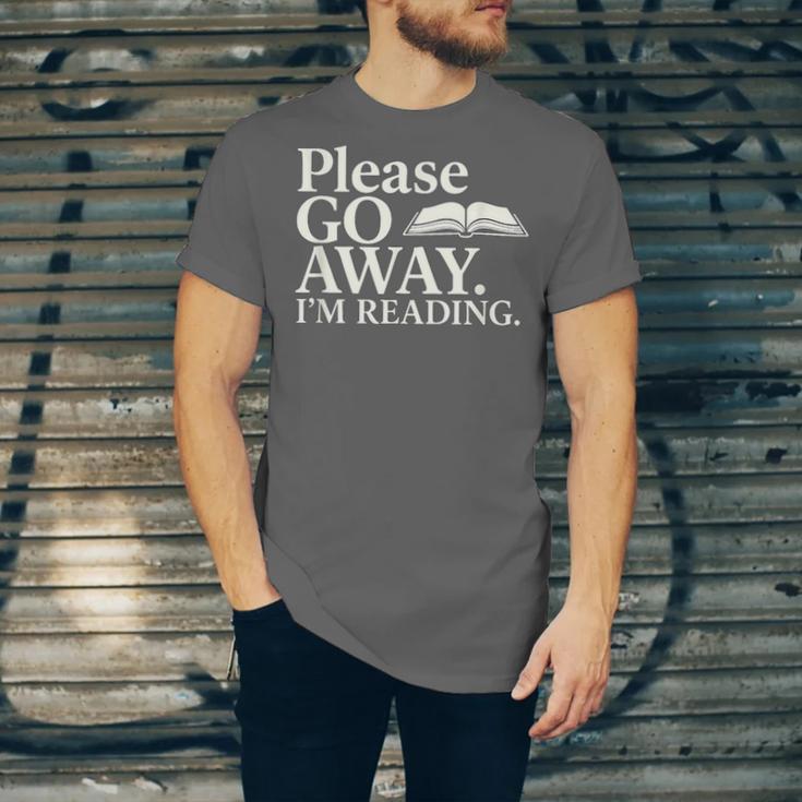 Please Go Away Im Reading Book Lover Quote Unisex Jersey T-Shirt