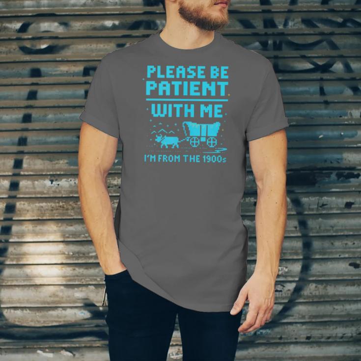 Please Be Patient With Me I'm From The 1900s Pixel Wagon Unisex Jersey T-Shirt