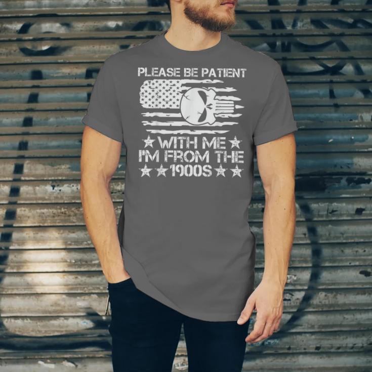 Please Be Patient With Me I'm From The 1900s USA Flag Skull Unisex Jersey T-Shirt