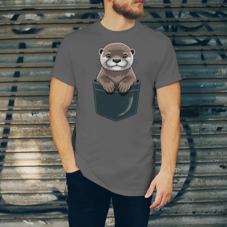 Pocket Otter Lover Introvert Cute Animal Fun Surprise Unisex Jersey T-Shirt Pocket Otter Lover Introvert Cute Animal Fun Surprise Unisex Jersey T-Shirt