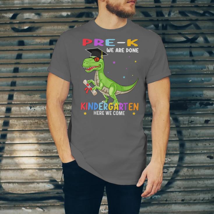 Pre k Graduation We Are Done Class 2023 Pre-k Dinosaur Boys Unisex Jersey T-Shirt