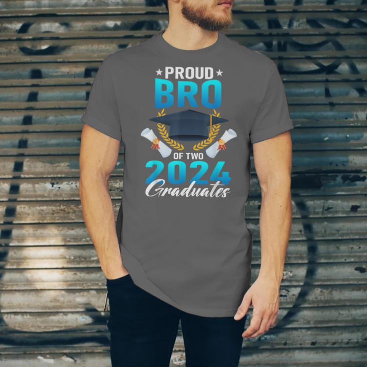 Proud Brother Of Two 2024 Graduates Twin Family Graduation Unisex Jersey T-Shirt