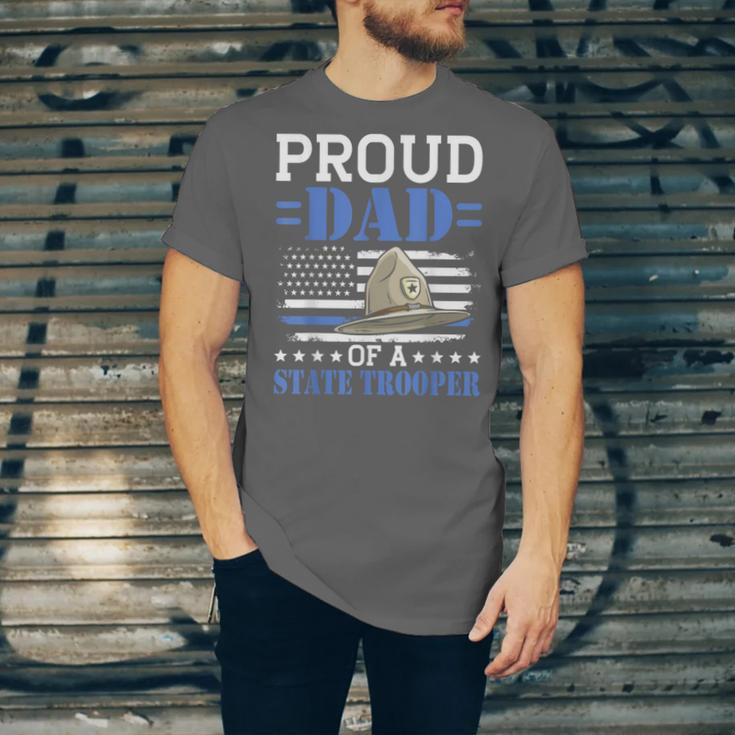 Proud Dad Of A State Trooper Police Officer Graduation Unisex Jersey T-Shirt