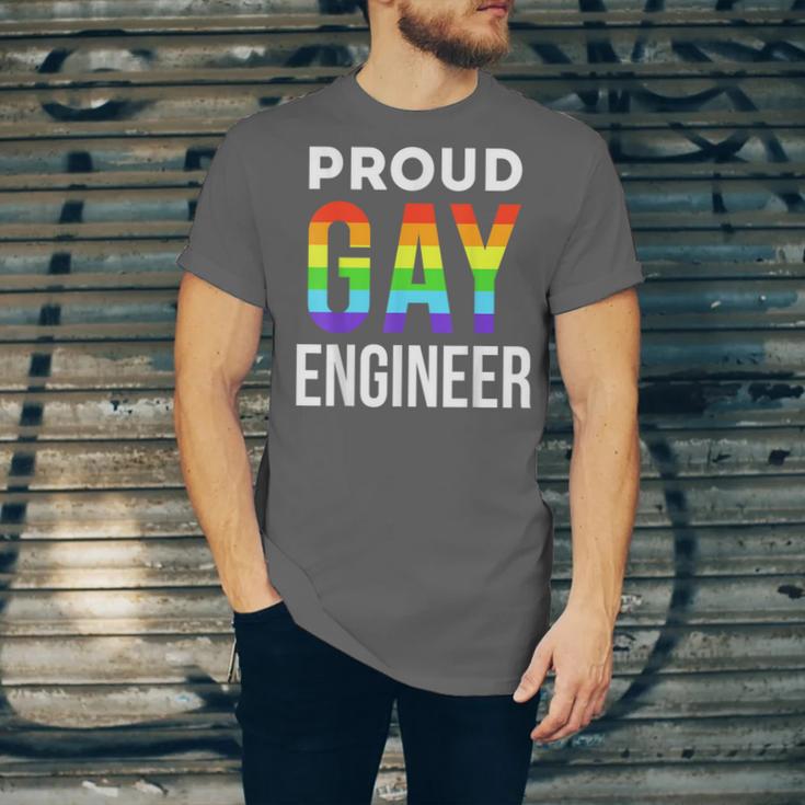 Proud Gay Engineer LGBTQ Rainbow Engineering Graduation Unisex Jersey T-Shirt