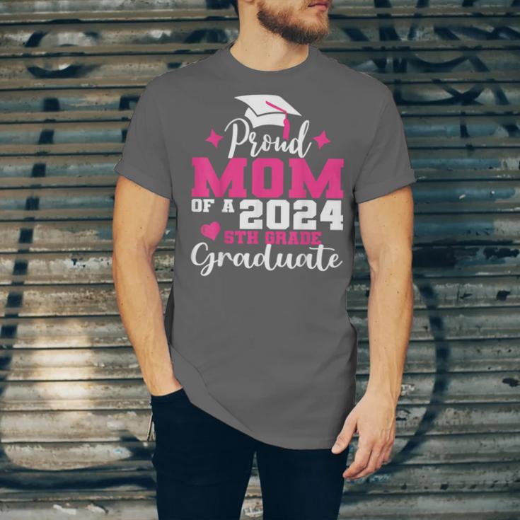 Proud Mom Of 2024 5th Grade Graduate Mother Graduation Unisex Jersey T-Shirt