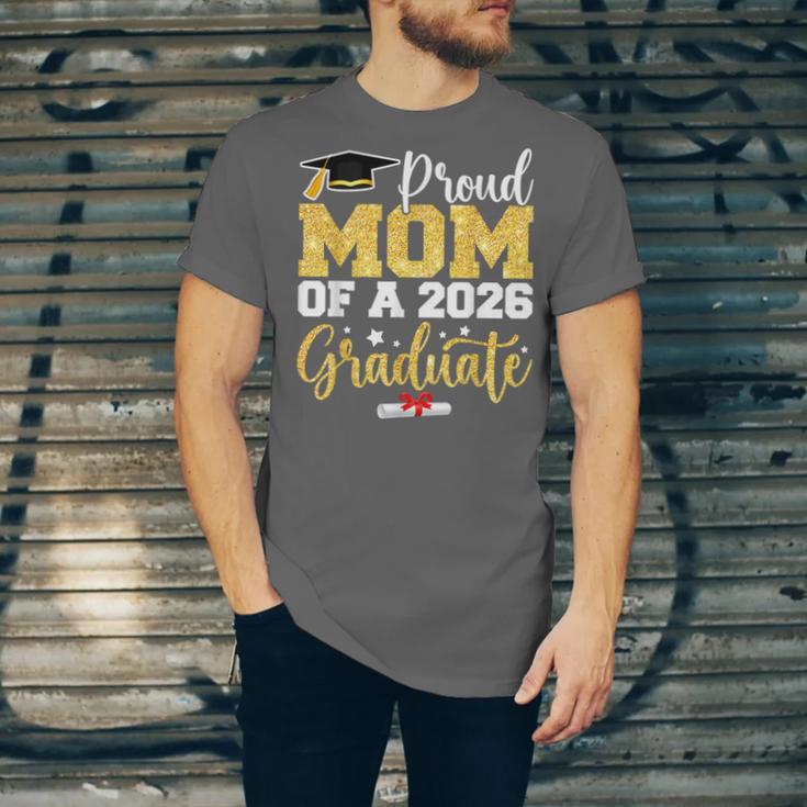 Proud Mom Of A Class Of 2026 Graduate Senior Gold Graduation Unisex Jersey T-Shirt