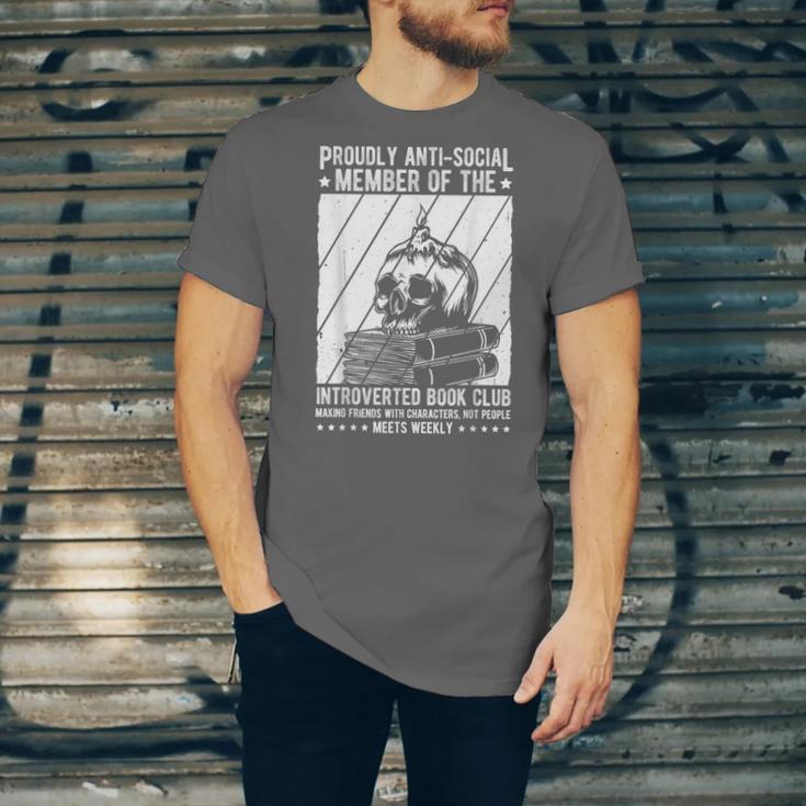 PROUDLY ANTI-SOCIAL MEMBER OF THE Introverted Book Club Unisex Jersey T-Shirt