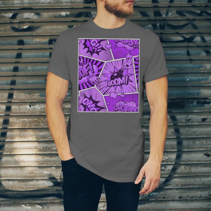 Purple Comic Book Purple Color Graphic Unisex Jersey T-Shirt