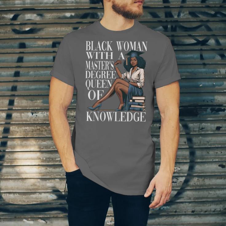 Queen Masters Degree Graduation Educated Melanin Grad Unisex Jersey T-Shirt