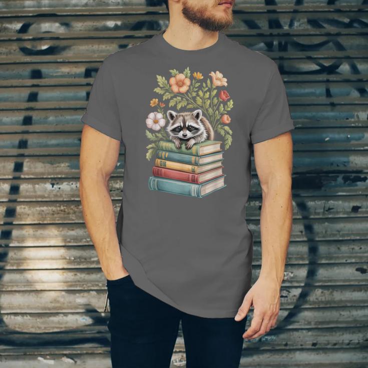 Raccoon Books Reading Flowers Unisex Jersey T-Shirt