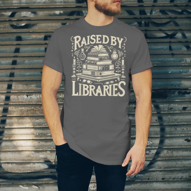Raised By Libraries Reader Book Bibliophile Unisex Jersey T-Shirt