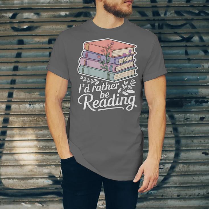 Rather Be Reading Book Lover Stack Unisex Jersey T-Shirt