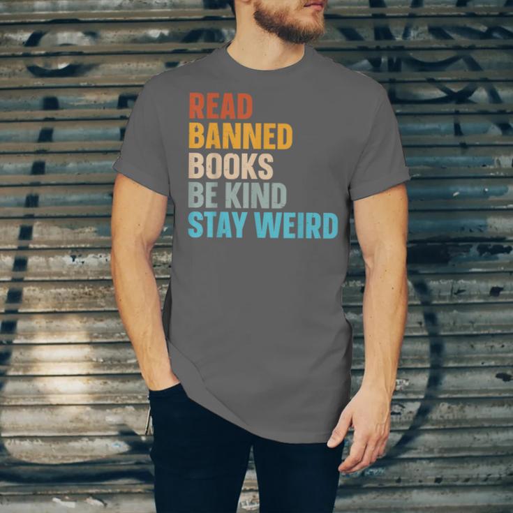 Read Banned Books Be Kind Stay Weird Unisex Jersey T-Shirt
