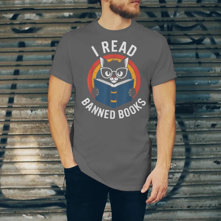 I Read Banned Books For Men Women Cat Banned Books Unisex Jersey T-Shirt