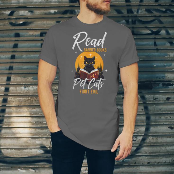 Read Banned Books Pet Cats Fight Evil Read Banned Reader Unisex Jersey T-Shirt Read Banned Books Pet Cats Fight Evil Read Banned Reader Unisex Jersey T-Shirt
