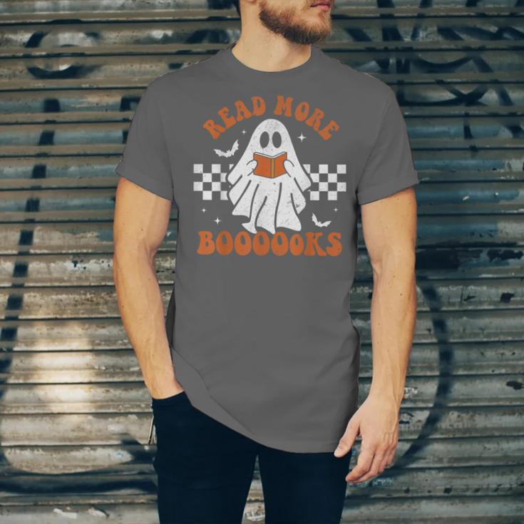 Read More Books Cute Ghost Reading Book Teacher Halloween Unisex Jersey T-Shirt