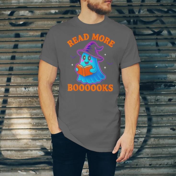 Read More Books Halloween Book Cute Ghost Reading Teaching Unisex Jersey T-Shirt