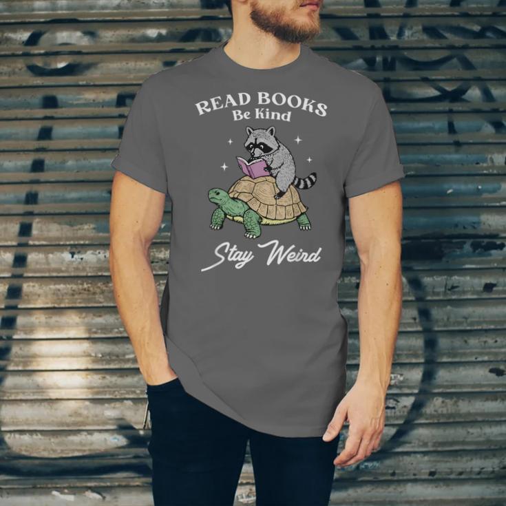 Read Books Be Kind Stay Weird Unisex Jersey T-Shirt