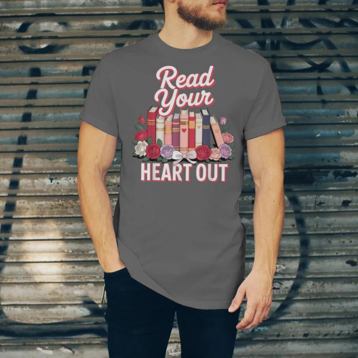 Read Your Heart Out Book Lover Reading Enthusiasts Floral Unisex Jersey T-Shirt Read Your Heart Out Book Lover Reading Enthusiasts Floral Unisex Jersey T-Shirt