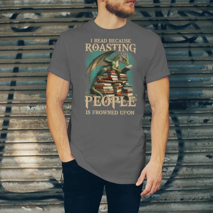 I Read Because Roasting People Is Frowned Upon Dragon Book Unisex Jersey T-Shirt
