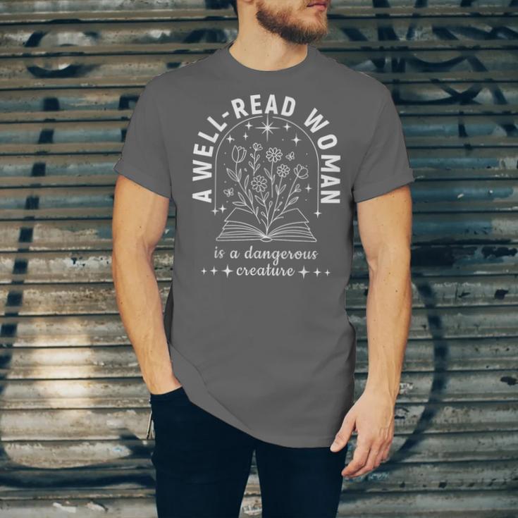 A Well Read Woman Book Lover Literary Quote Unisex Jersey T-Shirt