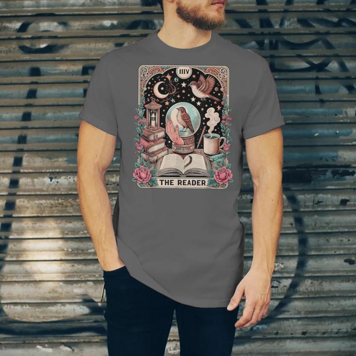 The Reader Tarot Card Shirt Bird Book Lover Bookworm Unisex Jersey T-Shirt