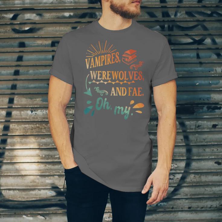 Readers Books Lovers BFF Books Club Paranormal Romance Reading Book Vampires Werewolves & Fae -Adults Short Sleeve Unisex Jersey T-Shirt