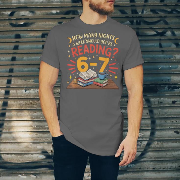Reading 6 7 Six Seven Meme Slang Teacher Book Lover Unisex Jersey T-Shirt Reading 6 7 Six Seven Meme Slang Teacher Book Lover Unisex Jersey T-Shirt