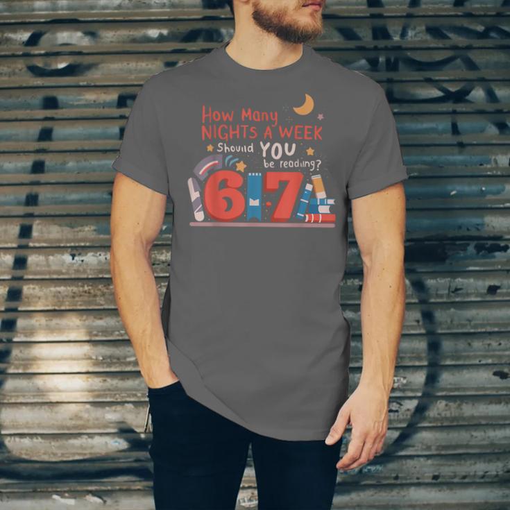 Reading 67 Meme English Teacher 67 Book Lover Humor Unisex Jersey T-Shirt