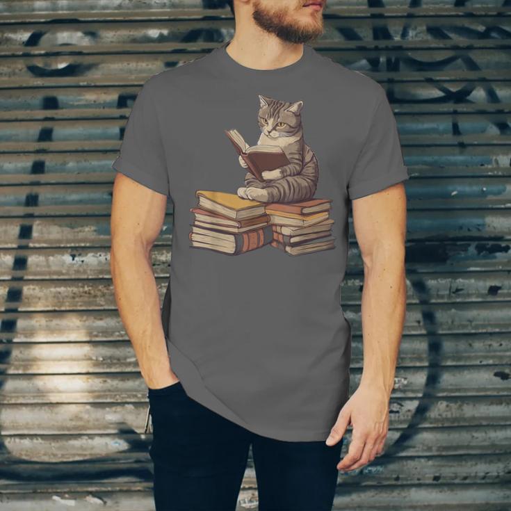 Reading Cat Book Lover Unisex Jersey T-Shirt