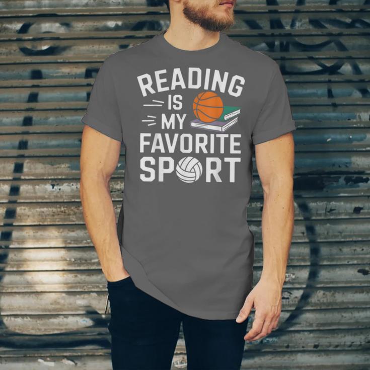 Reading Is My Favorite Sport Reading Book Lover Reader Unisex Jersey T-Shirt