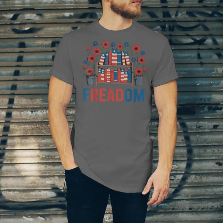 Reading Freadom Freedom Book Lover 4th Of July Men Women Unisex Jersey T-Shirt
