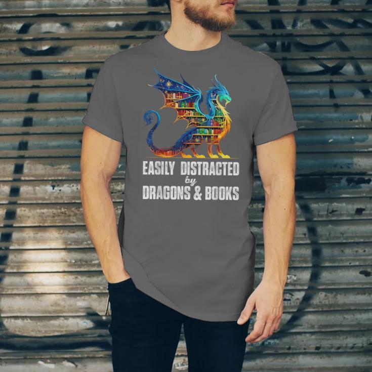 Reading Lover Easily Distracted By Dragons And Books Dragon Unisex Jersey T-Shirt