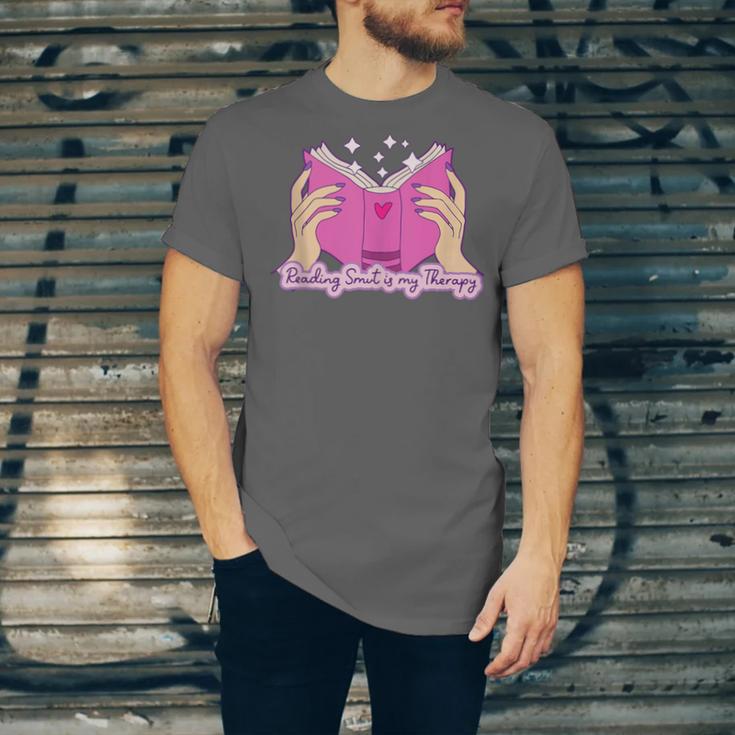 Reading Smut Is My Therapy Romance Book Reader Humor Unisex Jersey T-Shirt Reading Smut Is My Therapy Romance Book Reader Humor Unisex Jersey T-Shirt