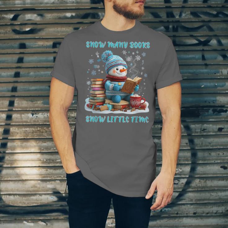 Reading Snow So Many Books Christmas Snow Little Time Unisex Jersey T-Shirt