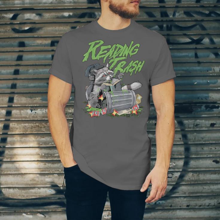 Reading Trash Racoon Bookworm Bookish Librarian Book Lover Unisex Jersey T-Shirt Reading Trash Racoon Bookworm Bookish Librarian Book Lover Unisex Jersey T-Shirt