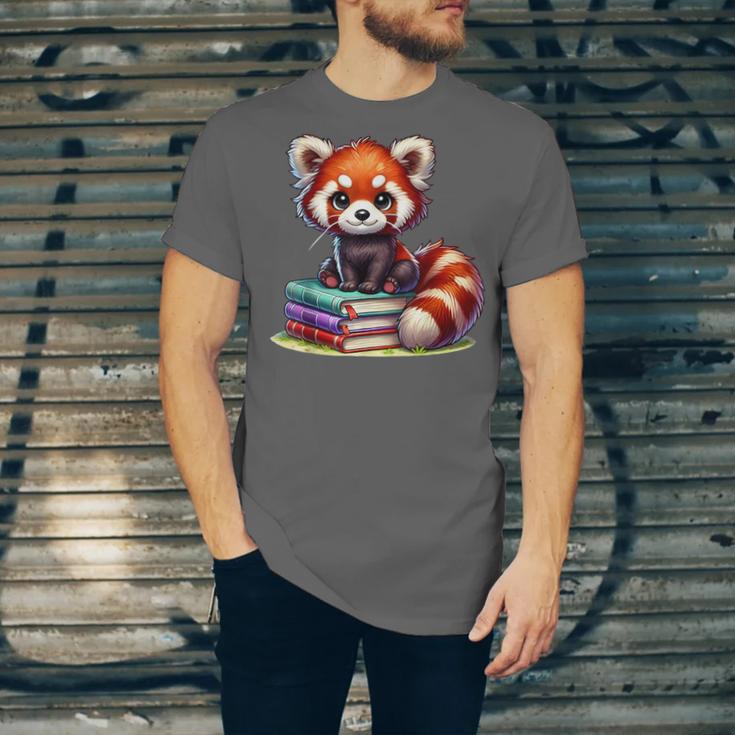Red Panda Books Lover Reading Bookworm Unisex Jersey T-Shirt