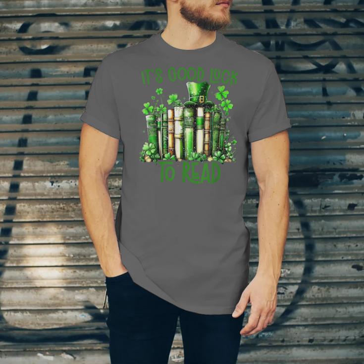 Retro Book Lucky Reading Teacher St Patrick's Day -Adults Small Cotton Blend Polyester Blend Short Sleeve Unisex Jersey T-Shirt