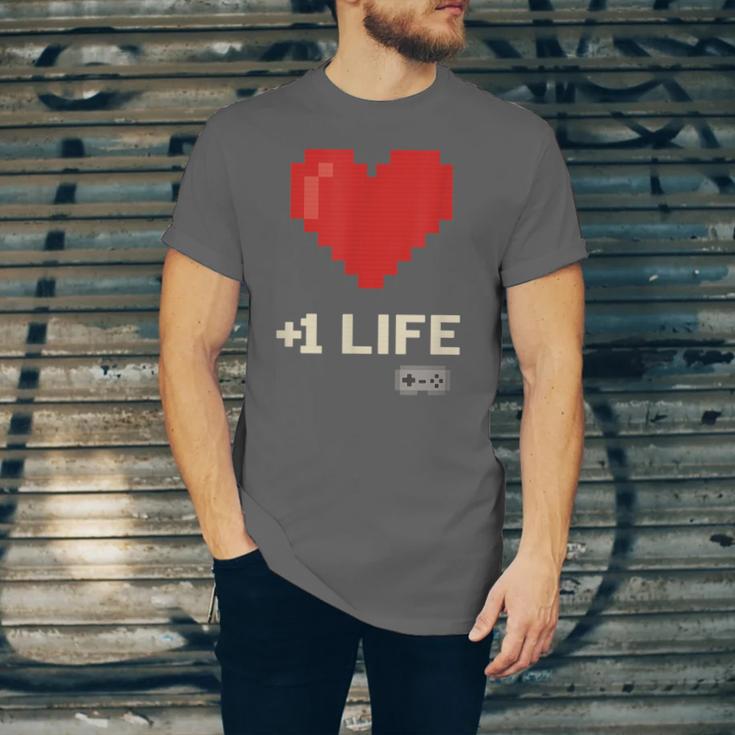 Retro Gamer 1 Life Pixel Heart – 8-Bit Gaming Nostalgia Unisex Jersey T-Shirt