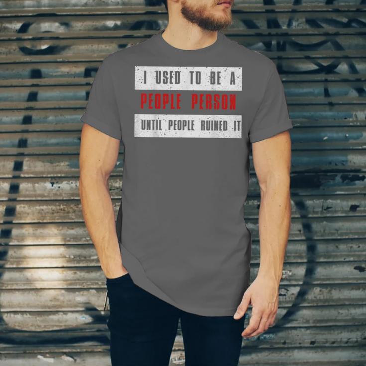 Retro Sarcastic Introvert I Used To Be A People Person Unisex Jersey T-Shirt Retro Sarcastic Introvert I Used To Be A People Person Unisex Jersey T-Shirt