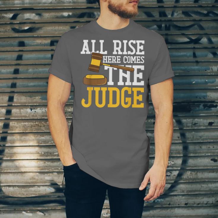 All Rise Here Comes The Judge Lawyer Graduation Quote Unisex Jersey T-Shirt