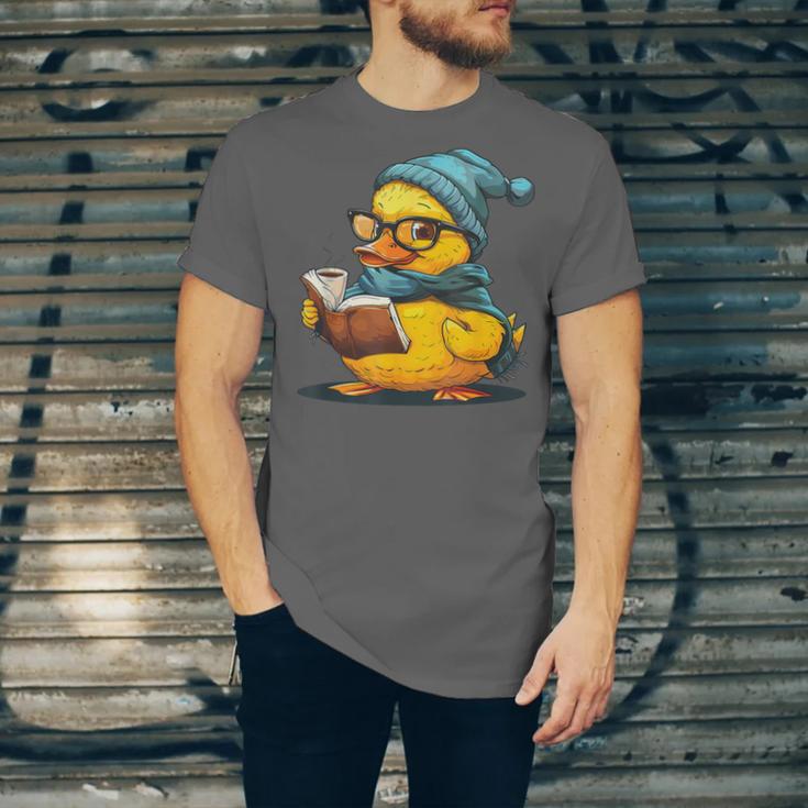 Rubber Duck Reading Book Rubber Duckie Reader Coffee Lover Unisex Jersey T-Shirt