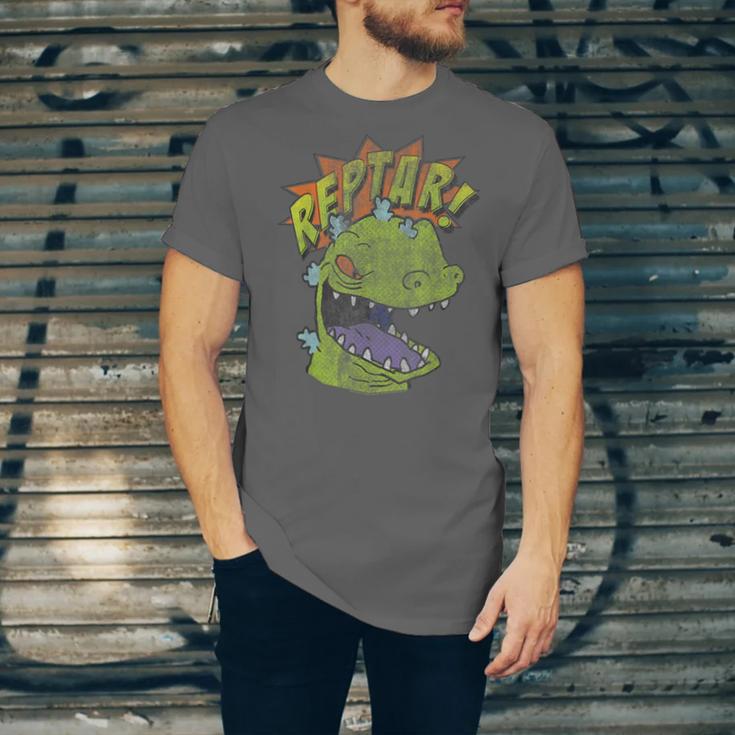 Rugrats Reptar Distressed Comic Book Style Cartoon Unisex Jersey T-Shirt