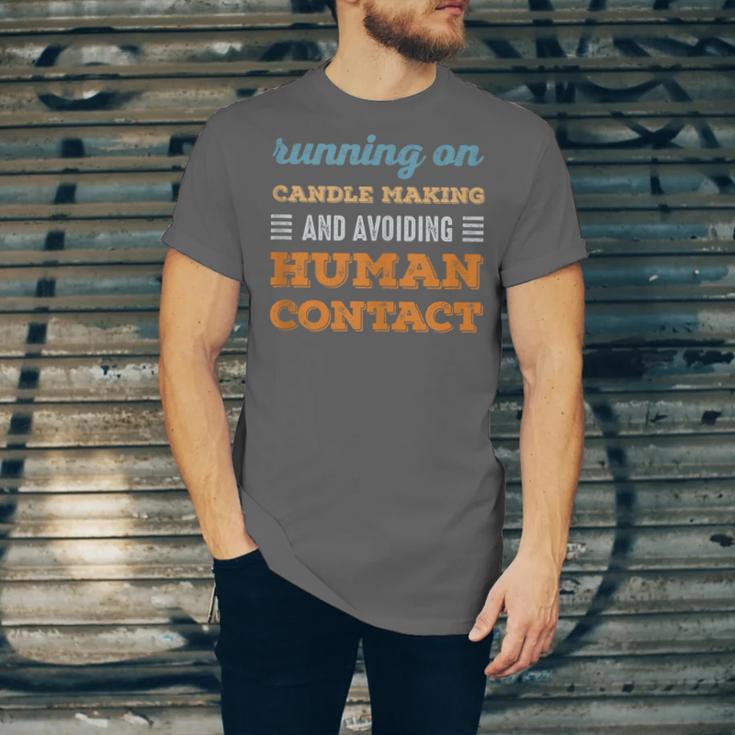 Running On Candle Making Social Introvert Humor Vintage Unisex Jersey T-Shirt Running On Candle Making Social Introvert Humor Vintage Unisex Jersey T-Shirt