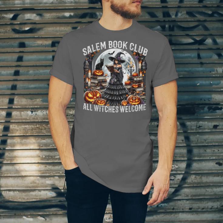 Salem Book Club Gothic Witch Vintage Halloween Art Unisex Jersey T-Shirt Salem Book Club Gothic Witch Vintage Halloween Art Unisex Jersey T-Shirt