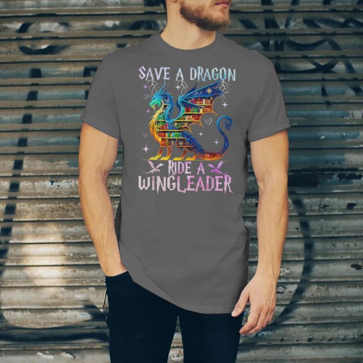 Save A Dragon Ride A Wingleader Books Dragon Lover Cute Unisex Jersey T-Shirt